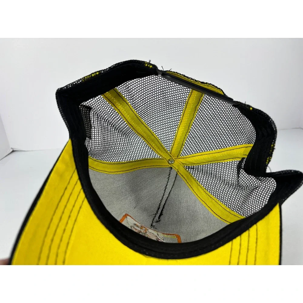 Looney Tunes Yosemite Sam Trucker Hat Black Yellow Mesh Snapback Cap